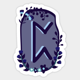 Perth Rune Flowery Design Sticker